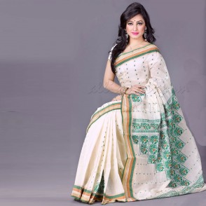 Traditional Soft Muslin Jamdani sharee from Tangail with Beautiful design for all age